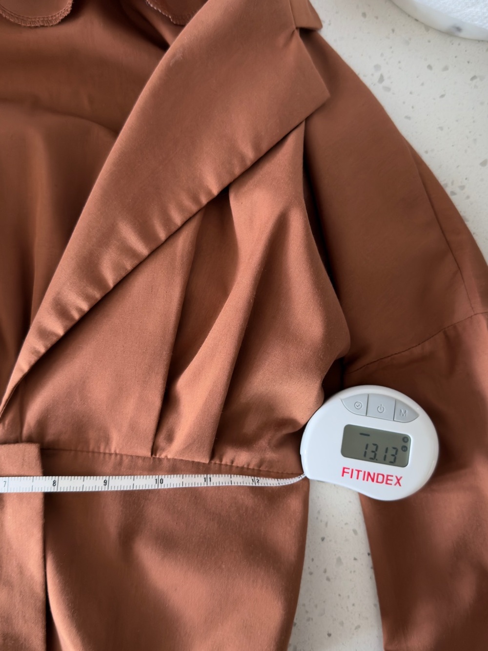 Brown V-Neck Low Cut Zip Waist Top - Picture 6 of 8